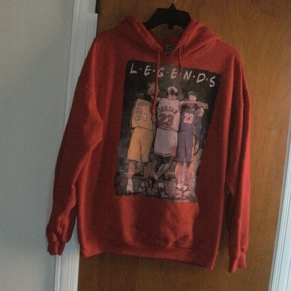 NBA Tops Nba Basketball Legends Red Hoodie Sweatshirt Kobe